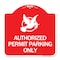 Signmission Authorized Church Parking W/ Graphic, Red & White Aluminum Sign, 18" x 18", RW-1818-24331 A-DES-RW-1818-24331 - alternate 1